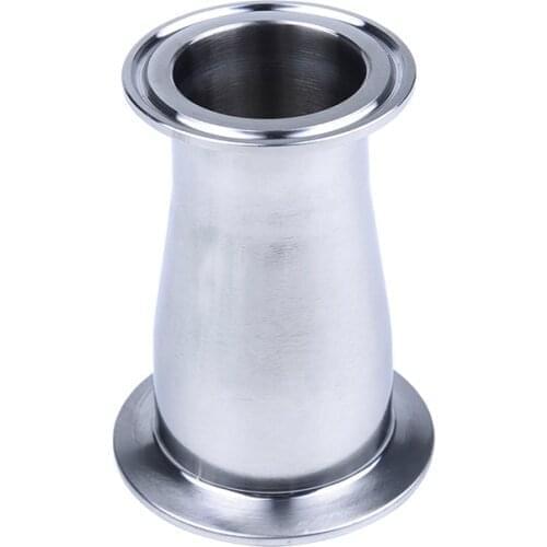 51MM to 38MM 2"-1.5" Sanitary Tri Clamp Ferrule 304/316L Stainless Steel Reducer Diffrent OD Pipe Connector, Length 87mm