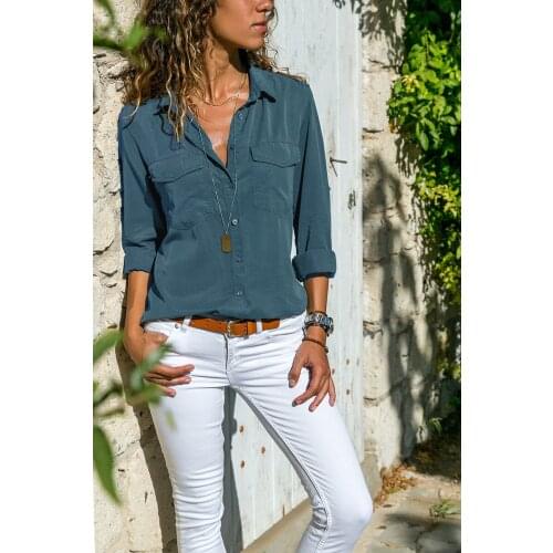 Vintage Slim Blouses Autumn Long Sleeve Turn-down Collar Blouse Womens Casual Fashion Office Blouse Lady Shirts Women Plus Size