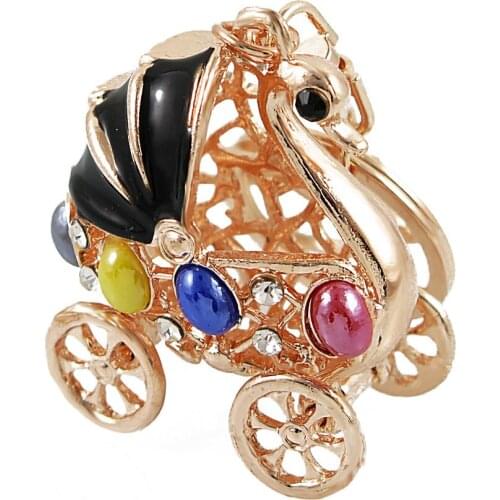 Duck Drake Goose Crown Cute Crystal Charm Pendant Purse Handbag Car Key Keyring Keychain Party Creative Lovely Gift