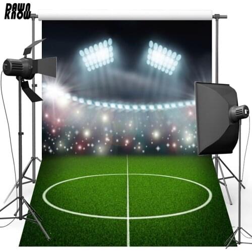 DAWNKNOW Sports Field Photography Background Grass Court For Children Stadium Night Studio Customize Backdrop Photo Shoot G354