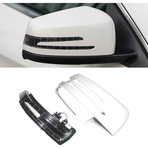 DWCX Car Front Right Door Side Mirror Cover Cap Housing with Turn Light Fit for Mercedes W204 W212 W221