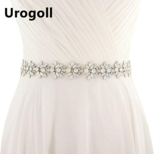 Elegant Noble Wedding Belt For Bridal Rhinestone With Pearl Lady Party Evening Dress Crystal Belts Sashes With Opals Women Girl