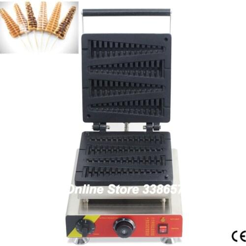220V/110V electric stainless steel commercial use fish lolly waffle maker machine waffle on a stick kitchen appliance