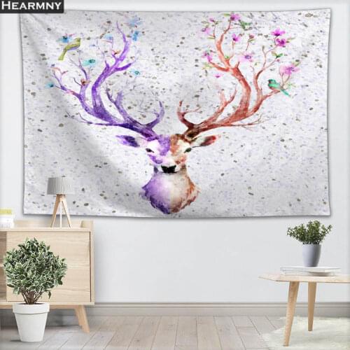 Background Fabric Valance Tapestry Wall Hanging Custom Deer Art Painting Bedroom Living Room Blanket Yoga Beach Towel Tablecloth