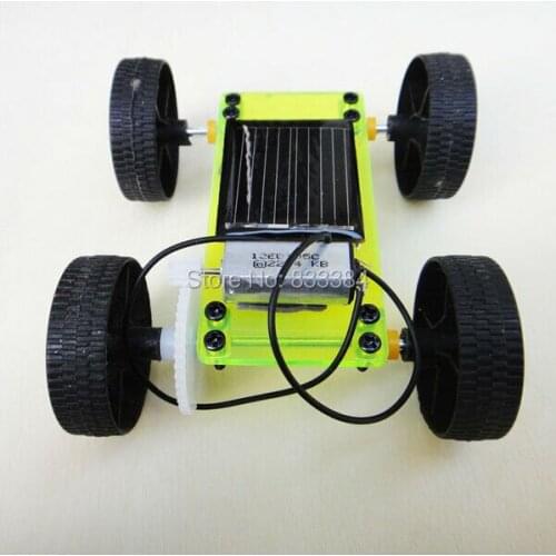 HOT SALE!!5pcs 80*68*32mm DIY yellow mini solar car solar power technology for teenager enlightenment