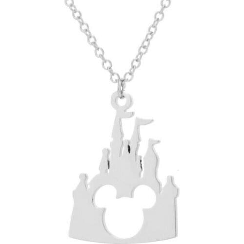 Inlaid Pink Sparkling Zircon Charms Necklaces For Women Girl Cute Anime Minnie Animal Pendant Choker Necklace Jewelry Gift