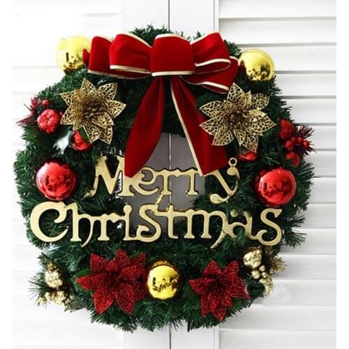 JX-LCLYL 300*300mm Christmas Wall Garland Flower Ornaments Wreath Xmas Home Party Door Decor
