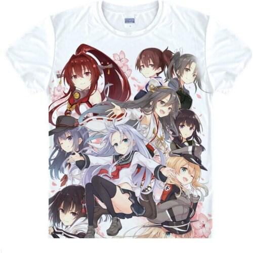 Fleet Collection T-Shirt KanColle Shirt heat-transferred T-shirts anime Fan kawaii costume t-shirts for man mens Anime Cosplay A
