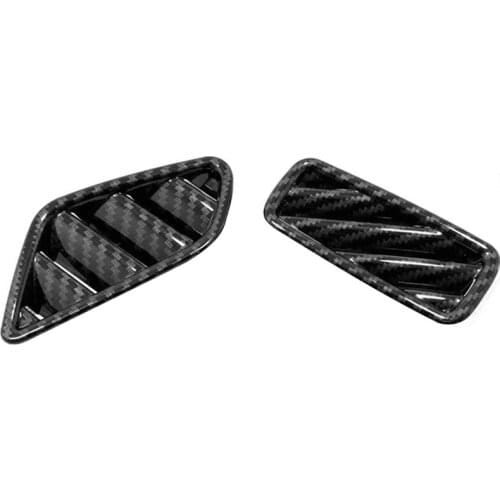 For Q3 2019 2020 2021 Car Dashboard Air Conditioner Outlet Vent Cover Trim Carbon Fiber ABS Decorative Frame Accessories