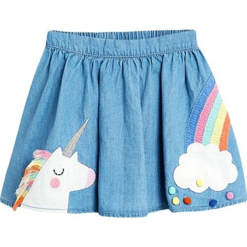 2021 Summer Skirt For Girl Baby Clothes Costume Skirts With Embroidery Unicorn Rainbow