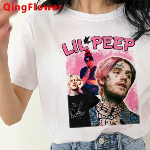 Lil Peep clothes t-shirt female grunge white t shirt plus size harajuku couple tshirt kawaii