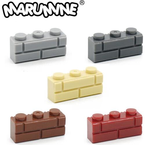 Marumine 1x3 Dots Bricks Cube Wall 50PCS City Part Houses Building Blocks Parts Compatible Accessories DIY Assembly MOC Toy