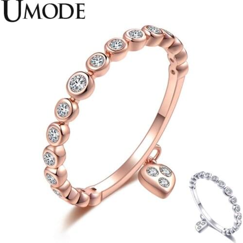 UMODE Fashion Wedding Rings Crystal Heart Fashion Jewelry Lover Zircon Engagement Ring for Women Wholesale UR0461