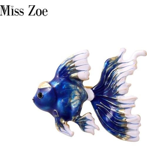 Blue Fish Enamel Brooch Brooches for Women and Men Animal Pins New Trend Fashion Colorful Autumn Winter Party Jewelry