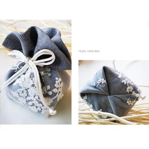 Drawstring Linen Bag Packaging Gift Bags Pearl Cotton Cloth Jewelry Bag Birthdag Christmas Party Gift Bag A89267
