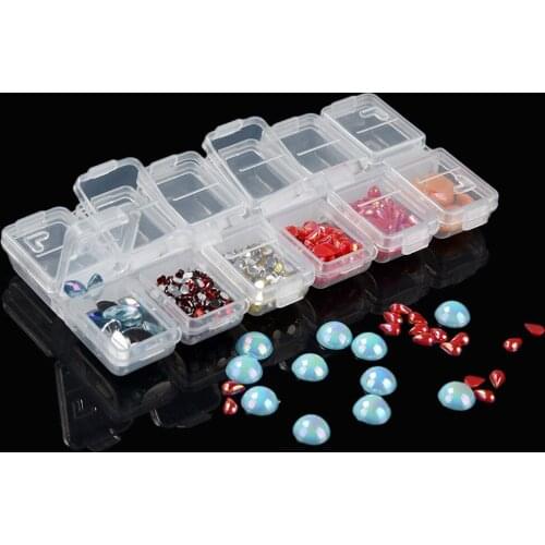 NAIYUE 12-Grid Durable and Portable Diamond Embroidery Box Adjustable Storage Boxes Of Diamond Painting Accessories DIY Craft