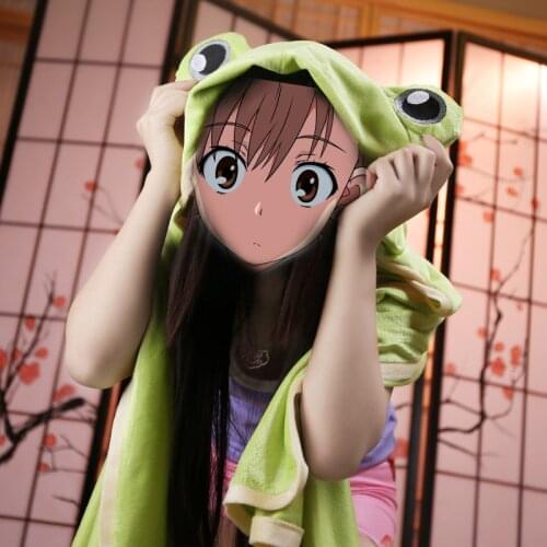 Misaka Mikoto Gekota Mascot Frog Cape Toaru Kagaku no Railgun T Cloak Toaru Majutsu no Index Cosplay Costume Girls Kawaii Cape
