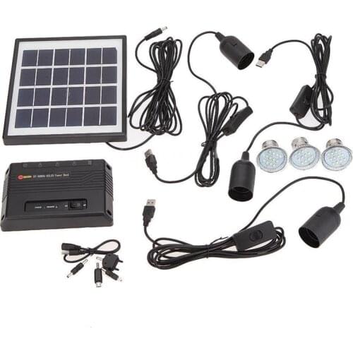 Outdoor Solar Power Led Lighting Bulb Lamp System Solar Panel Home System Kit