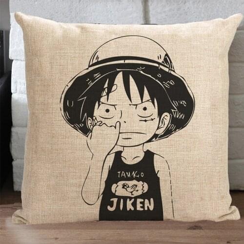 One Piece pillow cover, Japanese cartoon Animation One Piece Monkey D Luffy throw pillow cover wholesale