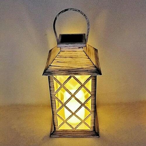 Newly Solar Candle Lantern with Flickering Flameless LED Candle Indoor Outdoor Decorative Lantern Holder