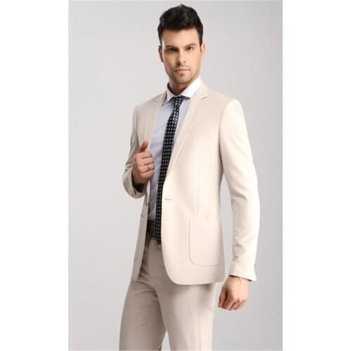 New Arrival Custom Made Casual Tuxedos Mens Prom Suits Groomsmen Mens Wedding Suits (Jacket+Pants+Tie)