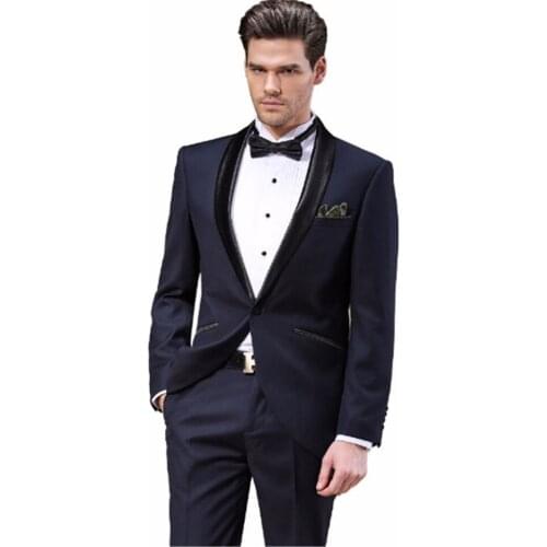 New Men’s Suit Smolking Noivo Terno Slim Fit Easculino Evening Suits For Men Black color three-piece suit(jacket+pants) tuxedo g