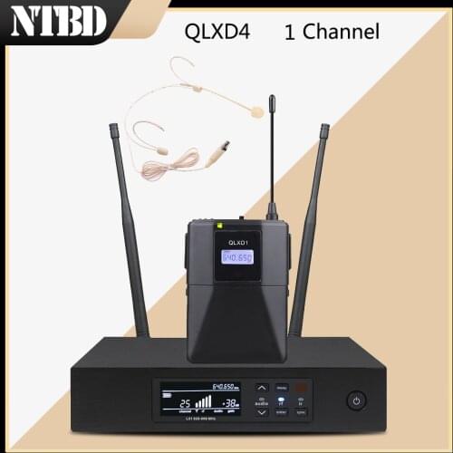 NTBD Stage Performance Hip Hop Sing Speech Sound Broadcast High Quality QLXD1 Bodypack Transmitter Headset Mic Headphone