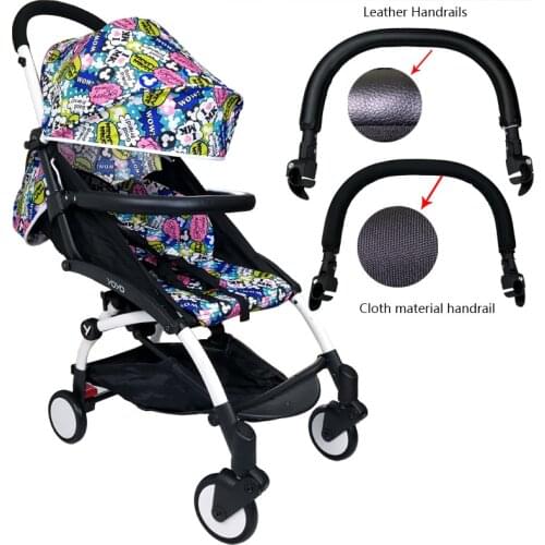 Baby Pram Bar handrail Oxford Fabric & PU Leather Carriage Armrest Baby Stroller Accessories For Babyzen yoyo yoya babytime Cart