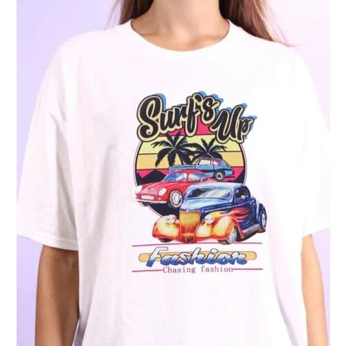 Casual Funny Kawaii Cute T-Shirt For Women Tees Beach Style Surf Fashion Car Harajuku Hipster Vintage Tumblr Summer Tops