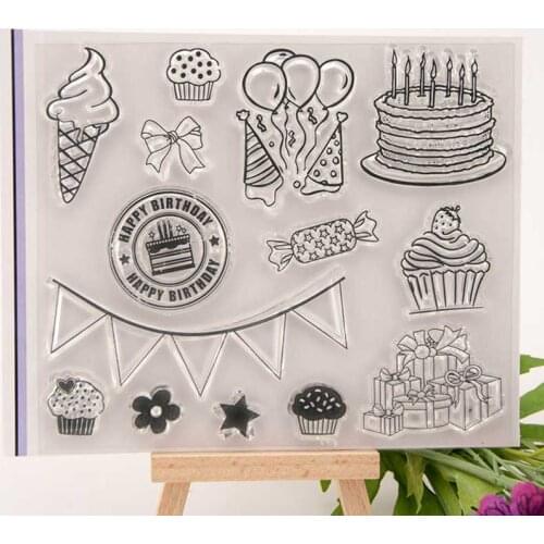 Happy Birthday Party Clear Stamps for DIY Scrapbooking Craft Making Decoration Transparent Stempels New Silicone Seal