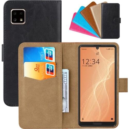 Luxury Wallet Case For Sharp Aquos sense4 lite PU Leather Retro Flip Cover Magnetic Fashion Cases Strap