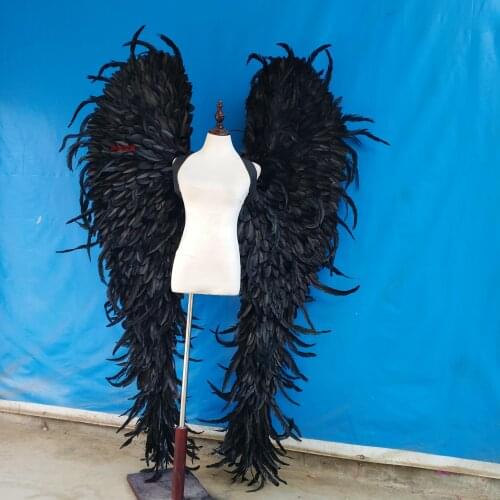 Evil Feather Angel Wing Luxurious Black Men Ladys Fashion Photography Props Creative Studio Decorations cosplay costume