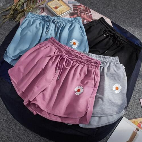 Drawstring women vintage wide leg shorts Harajuku High Waist shorts biker Casual Shorts Feminino Dance HotPants Baggy Short
