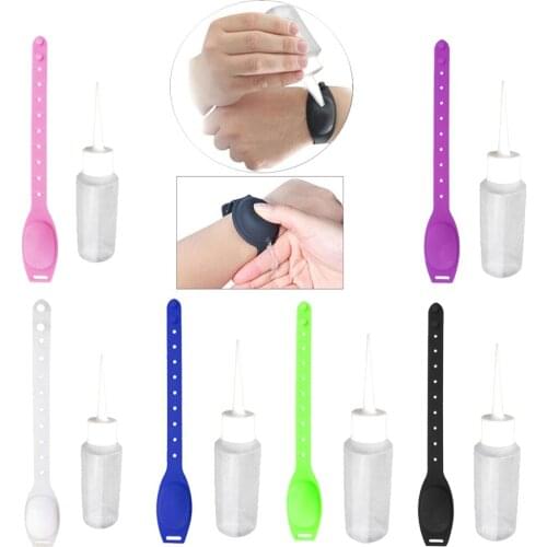 Disinfectant Sterilize Silicone Wristband Watch Bracelet & Empty Squeeze Bottle Sterilization Bracelet Bracelet Hand Dispenser