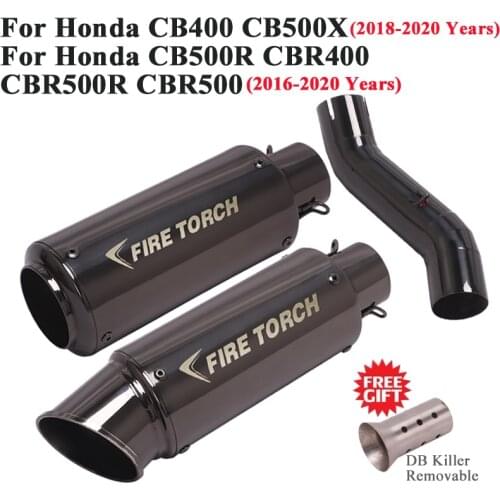 Slip On For Honda CB500R CBR500R CB500F CB500X CB400 CBR400 Motorcycle GP Exhaust Escape Modify Link Pipe Tail Muffler DB Killer