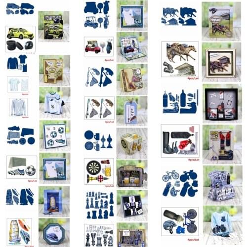 Mixed Sports T-shirt Car Chess Metal Cutting Dies Matching Paper Cardstock DIY Card Album Making Scrapbooking Crafts 2020