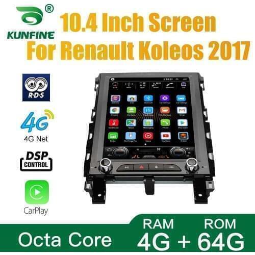 Tesla Screen Octa Core 4GB RAM 64GM ROM Android 10.0 Car DVD GPS Player Deckless Car Stereo For Renault Koleos 2017 Radio
