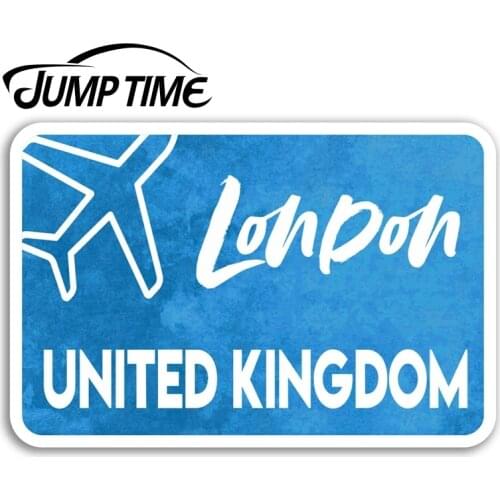 Jump Time London UK Vinyl Stickers England Travel Sticker Laptop Luggage Car Funny Decal Trunk Window Car Covers