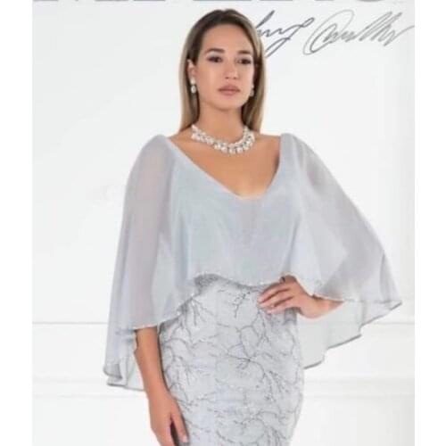 Womens chiffon shawl in white , ivory