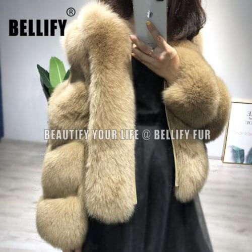 Ladies Stripe design Luxury natural fox fur coats outerwear fashion Women real fur coats