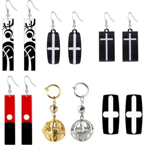 Anime Tokyo Avengers Acrylic earrings for women Yumiyaichi Tiger Metal ball Pendant Jewelry Cross earrings Dress Accessories