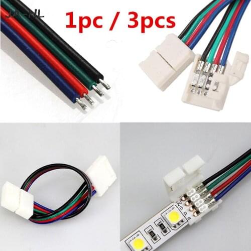 1/3pcs 4Pin LED RGB Strip Connector For SMD 5050 RGB LED Strip Light Solderless PCB Board With Female Connectors Connect Cable