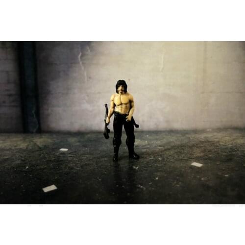 1/64 Resin Die-cast Movie Character Man Holding A Bow And Arrow Car Scene Doll Model Scene Layout Collection Decorative Toys