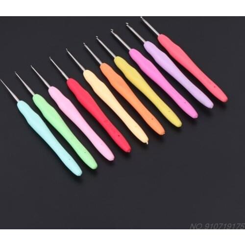 1PC Metal Knitting Needles Crochet Hooks Tool With Ergonomic Grips 0.5-2.75mm N27 20 Dropshipping