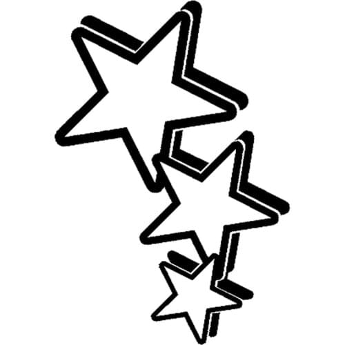 8.5cm*12.4cm Cartoon Star Fashion Vinyl Car Styling Car Sticker Black/Silver S3-5285