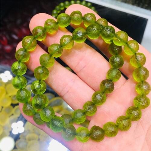 8mm Moldavite Czech Meteorite Impact Glass Bracelet Natural Rough Stone Crystal Energy Stone 1pc