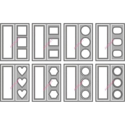 8pc Peekaboo frame Metal Cutting Dies for diy Scrapbooking Photo Album Decorative Embossing PaperCard Crafts Die2020