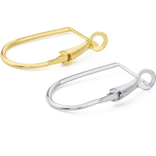 925 Sterling Silver Gold Earring Findings Fish Ear Clasps Hook Fittings DIY Jewelry Making Accessories Hook Ear Wire Supplies
