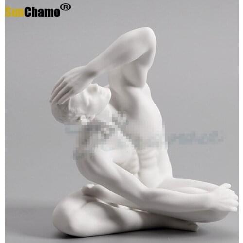 Abstract Ceramic Handicrafts Veroni Creative Ceramic Matte Glaze Naked Male Sculpture Artist Home Decoration Desktop Ornaments