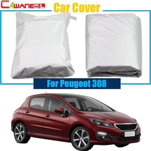 Cawanerl Car Cover Anti UV Sun Rain Snow Resistant Cover Auto Sun Shade Protector Cover For Peugeot 308
